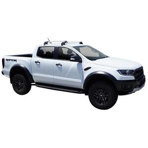 Prorack Silver 2 Bar Aero Flush Bar kit to suit Ford Ranger Raptor Double Cab 4dr Ute (2018 - 9/2022)