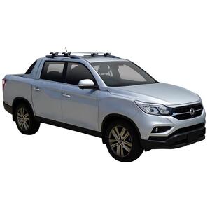 Prorack Black 2 Bar Aero Through Bar kit to suit SsangYong Rhino 4dr Ute (2019 - Current)