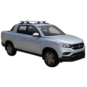 Prorack Black 2 Bar Heavy Duty Through Bar kit to suit SsangYong Rhino 4dr Ute (2019 - Current)