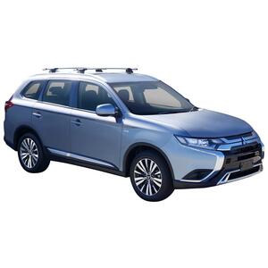 Prorack Silver 2 Bar Aero Through Bar kit to suit Mitsubishi Outlander 5dr SUV (2018 - 9/2021)