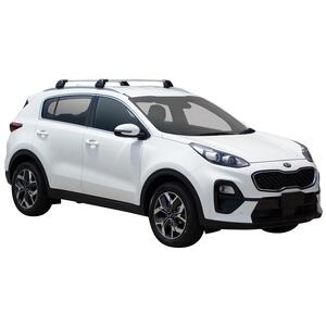 Prorack Silver 2 Bar Aero Flush Bar kit to suit Kia Sportage Steel Roof 5dr SUV (8/2018 - 9/2021)