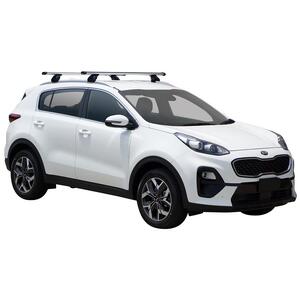 Prorack Silver 2 Bar Heavy Duty Through Bar kit to suit Kia Sportage Steel Roof 5dr SUV (8/2018 - 9/2021)