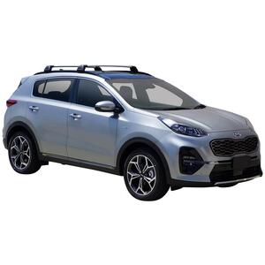 Prorack Black 2 Bar Aero Flush Bar kit to suit Kia Sportage Glass Roof 5dr SUV (2016 - 9/2021)