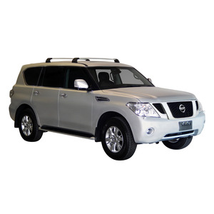 Prorack Silver 2 Bar Aero Through Bar kit to suit Nissan Patrol Y62 5dr SUV (2012 - 11/2019)