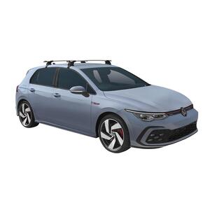 Prorack Silver 2 Bar Aero Through Bar kit to suit Volkswagen Golf Mk8 5dr Hatch (2021 - Current)