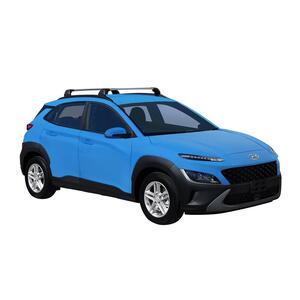 Prorack Silver 2 Bar Aero Flush Bar kit to suit Hyundai Kona Electric 5dr SUV (3/2021 - 6/2023)