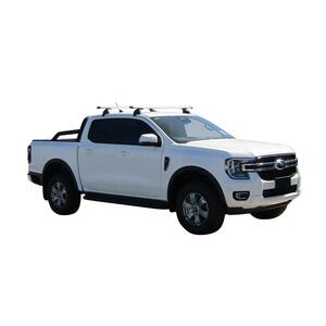 Prorack Silver 2 Bar Heavy Duty Through Bar kit to suit Ford Ranger Double Cab 4dr Ute (7/2022 - Current)