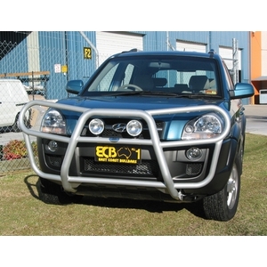 ECB Silver Hammertone Roo Bar to suit Hyundai Tucson 08/04 - 2010