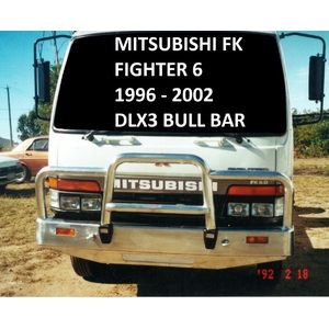 ECB Silver Hammertone Deluxe 3 BullBar to suit Fuso Fighter FK 1996 - 2002