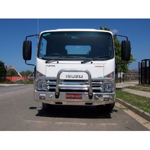 ECB Silver Hammertone Deluxe 3 BullBar to suit Isuzu NPR NH Premium 2008 - 11/21