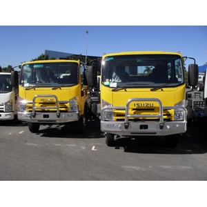 ECB Polished Deluxe 3 BullBar with towpin to suit Isuzu NPR NH Premium 2008 - 11/21