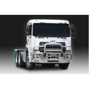 ECB Polished Deluxe 4 BullBar with towpin to suit UD Quon 04/18 - Onwards