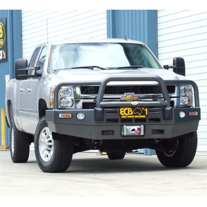 ECB Black Ripple Winch BullBar with Bumper Lights to suit Chevrolet Silverado 2500HD 4X4 2008 - 2010