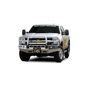 ECB Polished Winch BullBar with Bumper Lights to suit Chevrolet Silverado 2500HD 4X4 2011 - 08/14