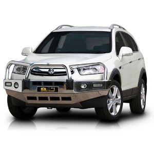ECB Silver Hammertone BullBar with Bumper Lights to suit Holden Captiva 7 Series 2 Non Sen Mod 03/11 - 12/15