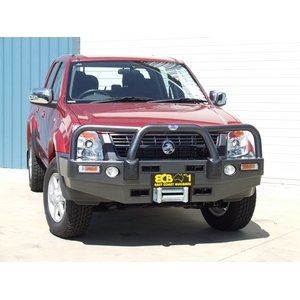ECB Black Ripple Winch BullBar with Bumper Lights to suit Holden Rodeo RA7 DX/LX Flares 01/07 - 06/12