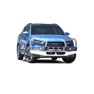 ECB Black Ripple BullBar with Bumper Lights to suit Hyundai Tucson GO 06/18 - 12/20