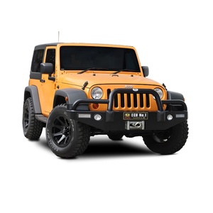 ECB Black Ripple Winch BullBar with Bumper Lights to suit Jeep Wrangler JK 2008 - 04/18
