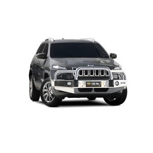 ECB Silver Hammertone BullBar with Bumper Lights to suit Jeep Cherokee KL Ex TrailHawk 06/14 - 12/18