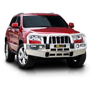 ECB Black Ripple BullBar with Bumper Lights to suit Jeep Grand Cherokee TrailHawk Ex OverLand 02/11 - MY13
