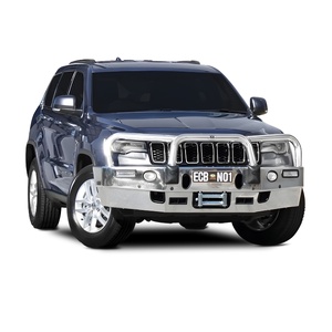 ECB Silver Hammertone Winch BullBar with Bumper Lights to suit Jeep Grand Cherokee Laredo 04/17 - 08/19