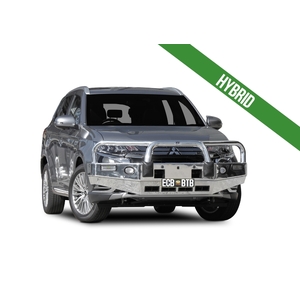 ECB Textura Black BullBar with Bumper Lights to suit Mitsubishi Outlander PHEV 04/18 - 07/21