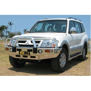 ECB Textura Black BullBar with Bumper Lights to suit Mitsubishi Pajero NP 11/02 - 10/06