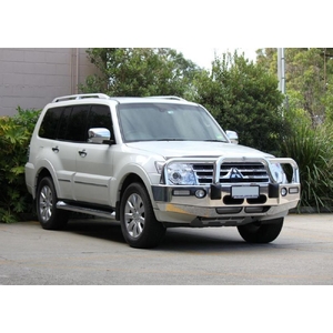 ECB Textura Black BullBar with Bumper Lights to suit Mitsubishi Pajero NT 12/08 - 09/11