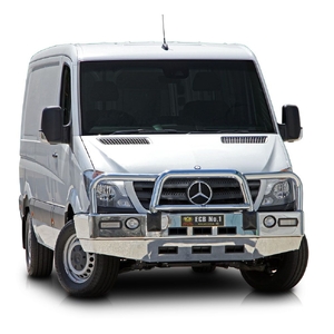 ECB Textura Black BullBar with Bumper Lights to suit Mercedes-Benz Sprinter 10/13 - 10/18