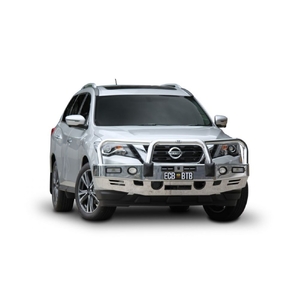 ECB Black Ripple BullBar with Bumper Lights to suit Nissan Pathfinder R52 Series 2 & 3 Ex HYBRID 12/16 - 06/22