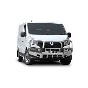 ECB Polished BullBar with Bumper Lights to suit Renault Trafic 10/18 - 06/22