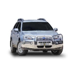 ECB Silver Hammertone BullBar with Bumper Lights to suit Subaru Outback 12/14 - 11/17