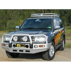 ECB Black Ripple BullBar With Bumper Lights to suit Toyota LandCruiser 100 Series IFS 04/98 - 10/07