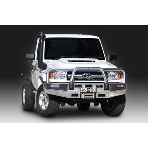 ECB Silver Hammertone Winch BullBar to suit Toyota LandCruiser 79 Series Single Cab 11/16 - Onwards