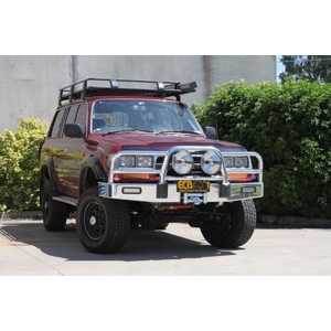 ECB Silver Hammertone BullBar Winch Compatible to suit Toyota LandCruiser 80 Series 05/90 - 03/98