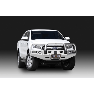 ECB Polished Winch BullBar with Bumper Lights to suit Ford Ranger PX MKIII 2WD Highrise 09/18 - 04/22