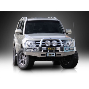ECB Textura Black Winch BullBar with Bumper Lights to suit Mitsubishi Pajero NX 07/14 - 12/21