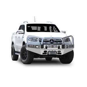 ECB Polished Winch BullBar with Bumper Lights to suit Mercedes-Benz X-Class V6 11/18 - Onwards