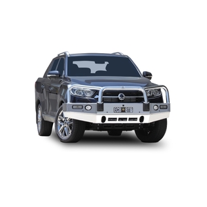 ECB Textura Black BullBar with Bumper Lights to suit Ssangyong Musso Q200 ELX 10/18 - 04/21