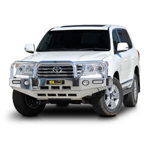 ECB Polished BullBar with Bumper Lights to suit Toyota LandCruiser 200 Series Sahara 03/12 - 10/15