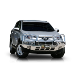 ECB Black Ripple BullBar with Bumper Lights to suit Toyota Rav4 10/15 - 12/18