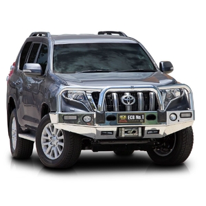 ECB Textura Black Winch BullBar with Bumper Lights to suit Toyota Prado 150 Series 2 GXL 11/13 - 10/17