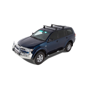 Rhino-Rack JA0155 Heavy Duty 2500 Black 2 Bar Roof Rack for MITSUBISHI Challenger PB 4DR SUV (12/2009-12/2015)