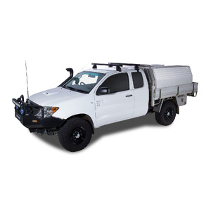 Rhino-Rack JA0186 Heavy Duty 2500 Black 2 Bar Roof Rack for TOYOTA Hilux Gen 7 Extra Cab 2DR Ute (04/2005-09/2015)