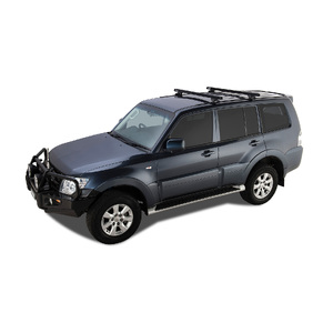 Rhino-Rack JA0659 Heavy Duty RLTP Trackmount Black 2 Bar Roof Rack for MITSUBISHI Pajero NS-NX LWB 4DR 4WD (11/2006-Current)