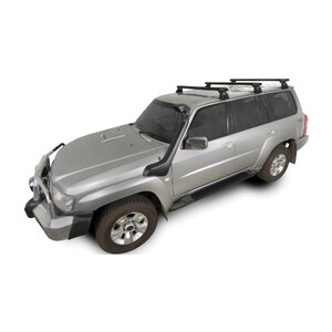 Rhino-Rack JA0676 Heavy Duty RL110 Black 3 Bar Roof Rack for NISSAN Patrol GU Y61 LWB 4DR 4WD (12/1997-04/2017)
