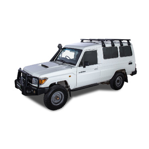 Rhino-Rack JA0852 Heavy Duty RL210 Black 4 Bar Roof Rack for TOYOTA Land Cruiser 78 Series Troop Carrier 2DR 4WD (03/2007-Current)