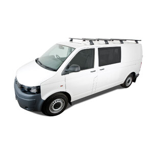 Rhino-Rack JA2783 Vortex RLTF Black 4 Bar Roof Rack for VOLKSWAGEN Transporter T5 SWB (Low Roof) 2DR Van (08/2004-11/2015)