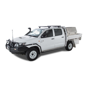 Rhino-Rack JA6233 Heavy Duty RLT600 Trackmount Black 2 Bar Roof Rack for TOYOTA Hilux Gen 7 Dual Cab 4DR Ute (04/2005-09/2015)