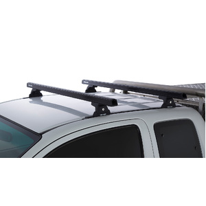 Rhino HD RLT600 Trackmount Black 2 Bar Roof Rack for TOYOTA Hilux Gen 7 2dr Ute Extra Cab 4/05 to 9/15
